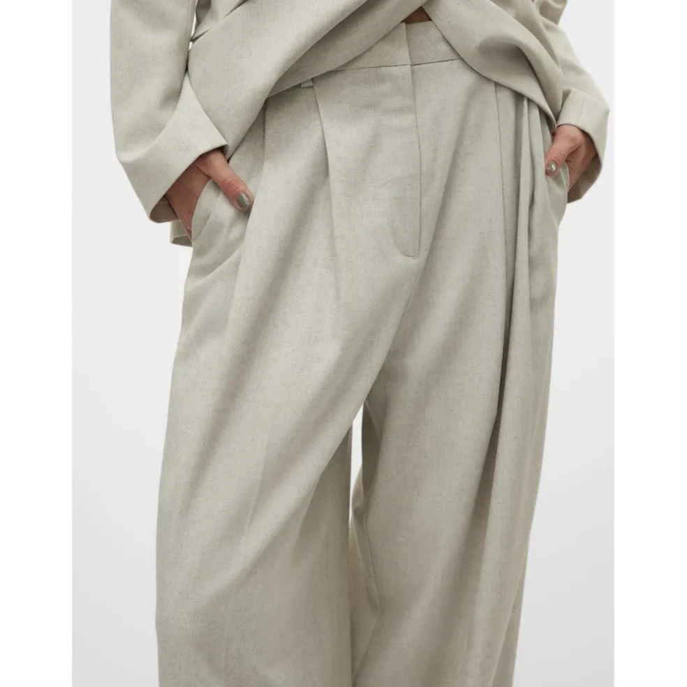 VERO MODA dame bukser VMOMARI - Light Grey Melange