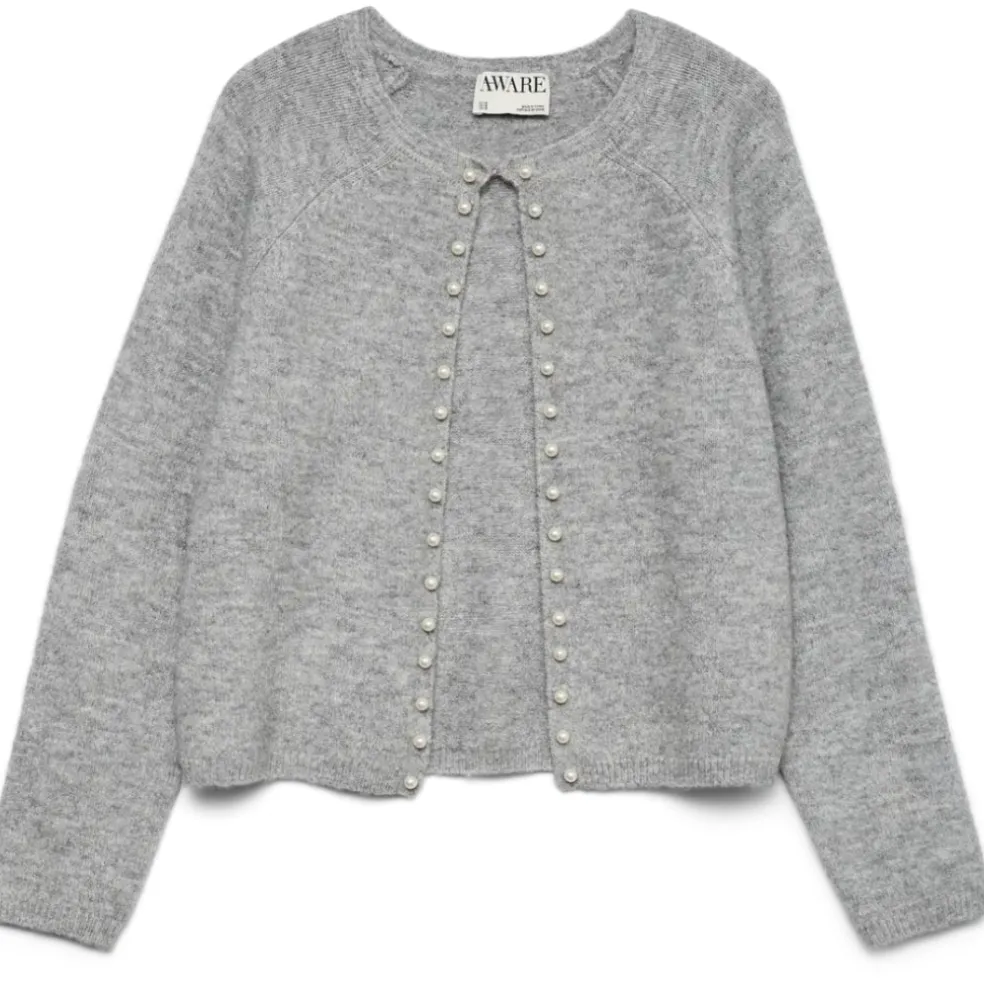 VERO MODA DAME CARDIGAN AWMAGALENE - Medium grey melange