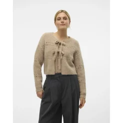VERO MODA dame cardigan VMADELINA - Silver Mink W. MELANGE