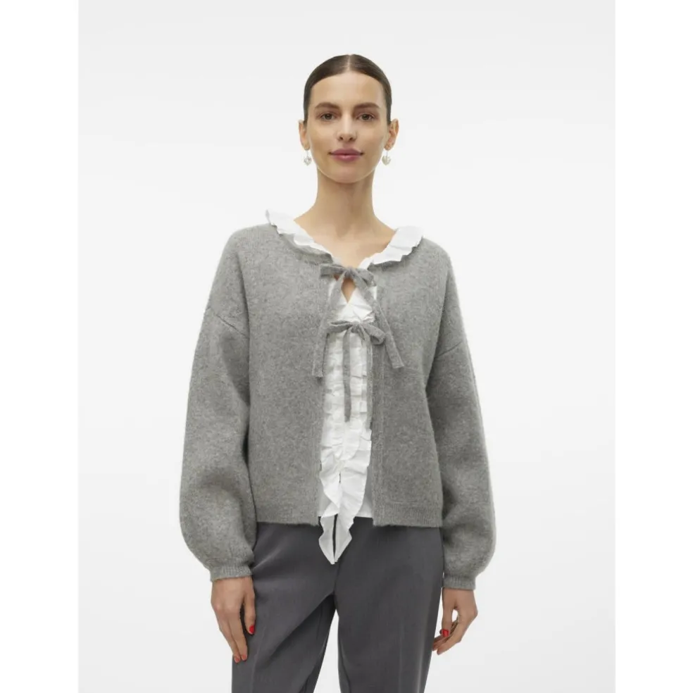 VERO MODA dame cardigan VMBOW - Medium grey melange
