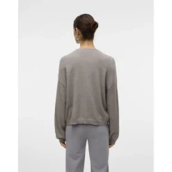 VERO MODA dame cardigan VMHOLLYKARIS - Moon Rock MELANGE