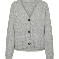 VERO MODA DAME CARDIGAN VMBOOM - Light Grey Melange