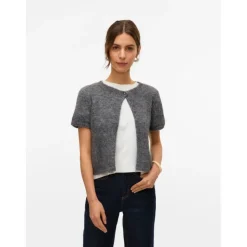 VERO MODA DAME CARDIGANG AWSILJA - Medium grey melange