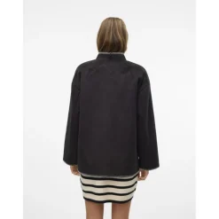 VERO MODA dame jakke VMLIVA - Black WHITE DETAIL