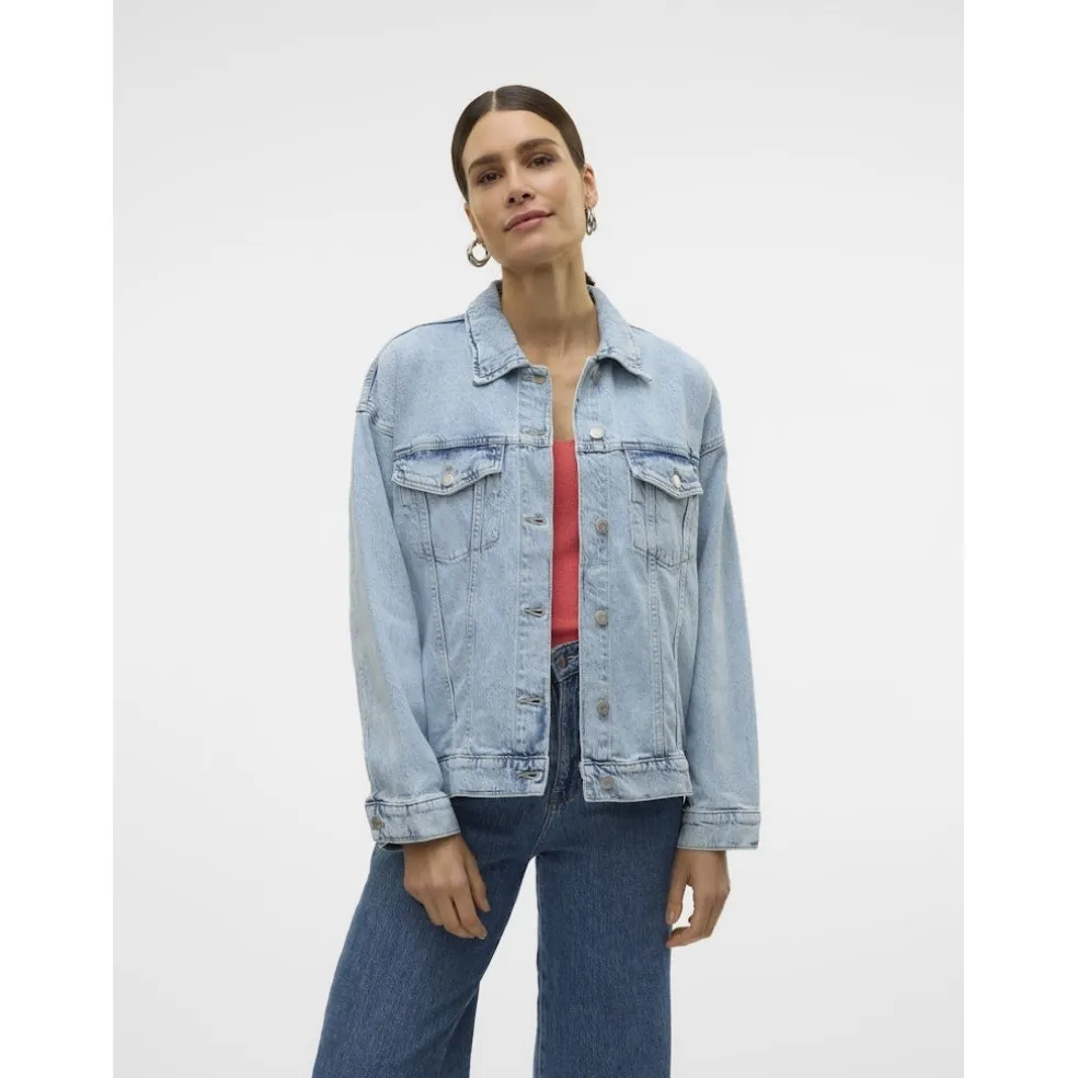 VERO MODA dame jakke VMTESSA - Light Blue Denim Detail RA339