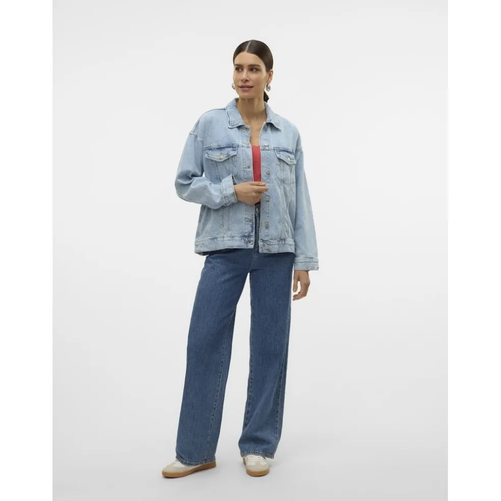 VERO MODA dame jakke VMTESSA - Light Blue Denim Detail RA339