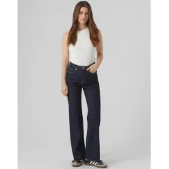 VERO MODA DAME JEANS VMTESSA - Dark Blue Denim Rinse