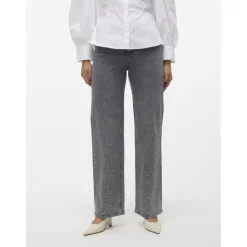 VERO MODA dame jeans VMTESSA - Light Grey Denim STUDS