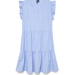 VERO MODA dame kjole VMFANNI - Hydrangea Stripe SANA Snow White