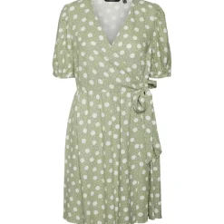 Vero Moda dame kjole VMJESMILO - Desert Sage Snow white dots
