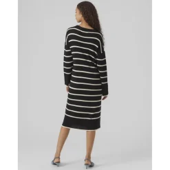 Vero Moda dame kjole VMJOANA - Black Stripes W. Birch