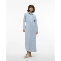 VERO MODA dame kjole VMMOLLY - Light Blue Denim