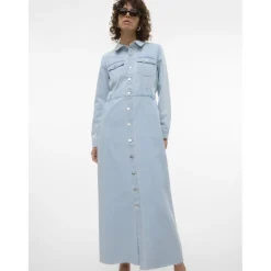 VERO MODA dame kjole VMMOLLY - Light Blue Denim
