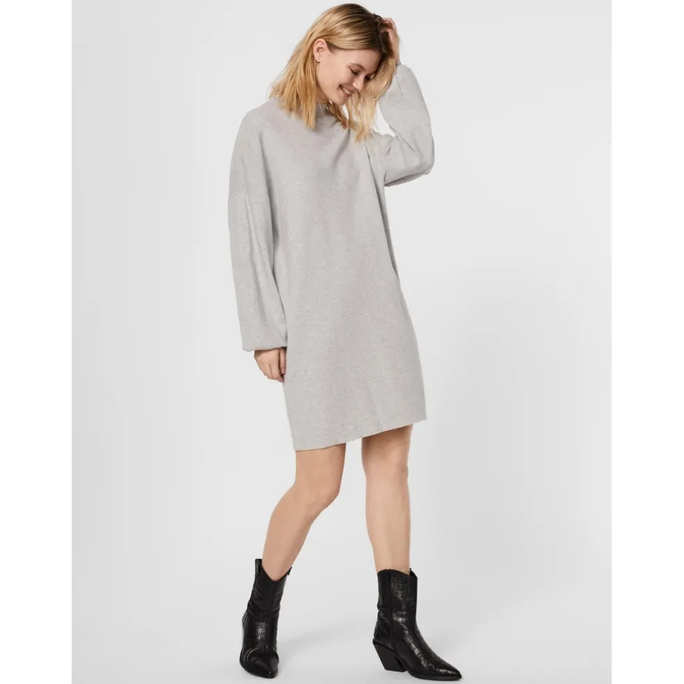 Vero Moda dame kjole VMNANCY - Light Grey Melange
