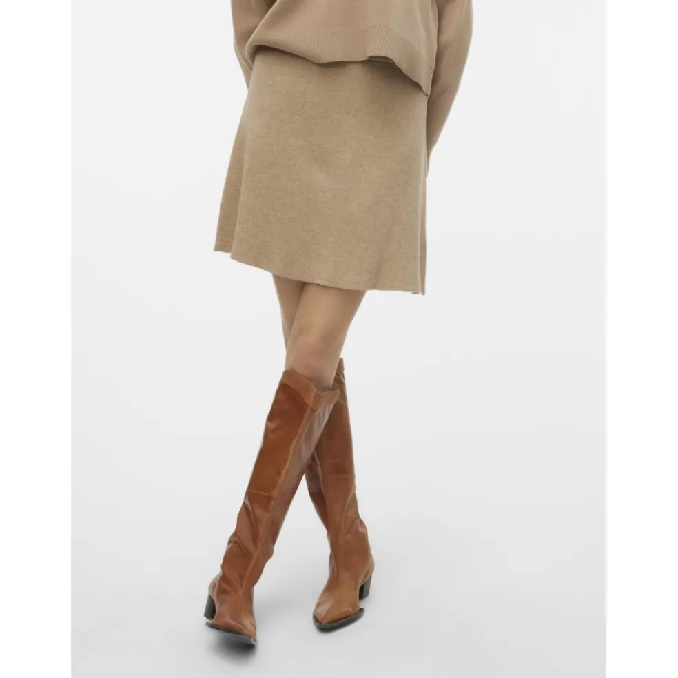 VERO MODA dame nederdel VMGOLD - Silver Mink W. MELANGE