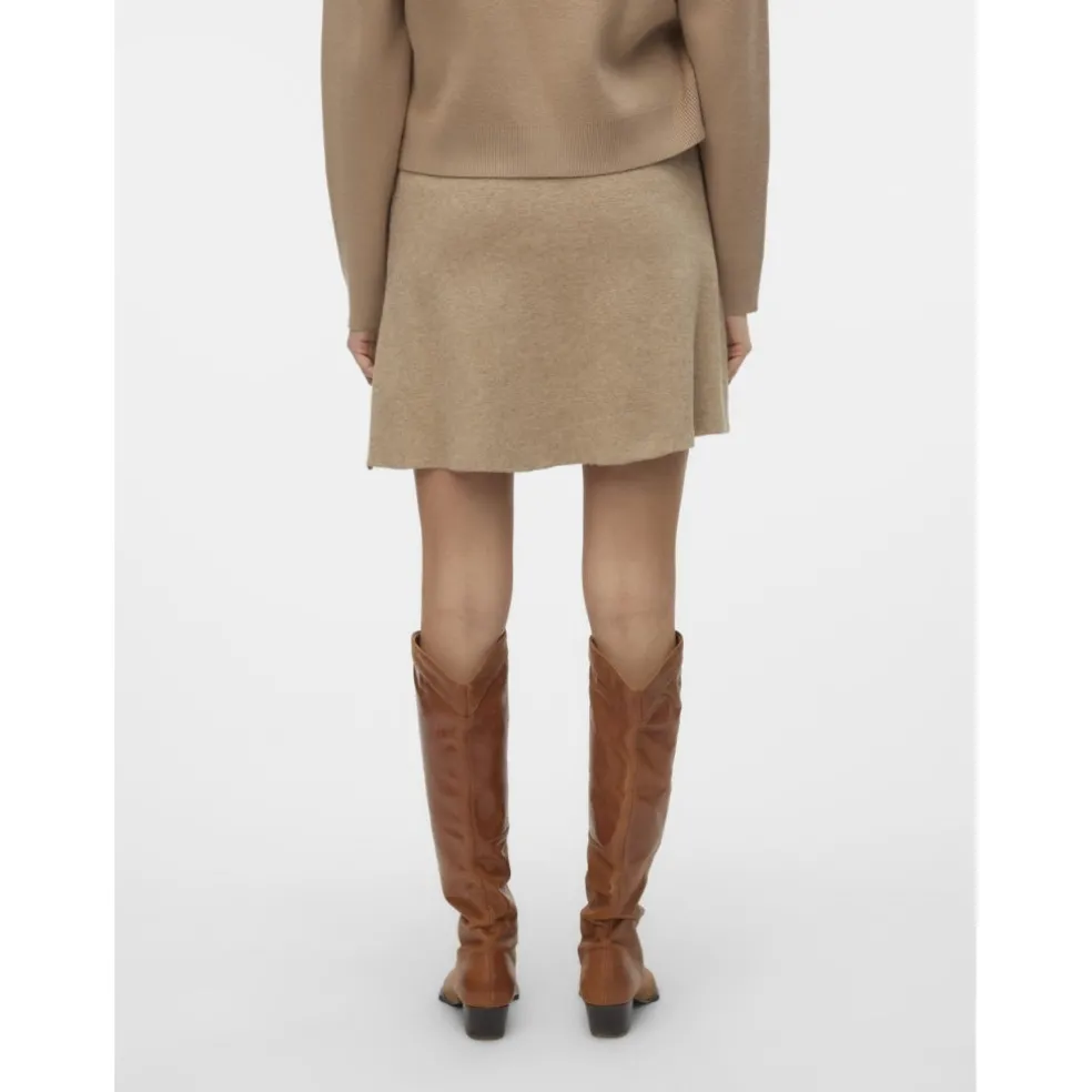 VERO MODA dame nederdel VMGOLD - Silver Mink W. MELANGE