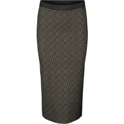 VERO MODA dame nederdel VMARIA - Black W. SILVER MINK GRAFIC PRINT