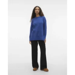 VERO MODA dame pullover VMFILUCA - Beaucoup Blue MELANGE