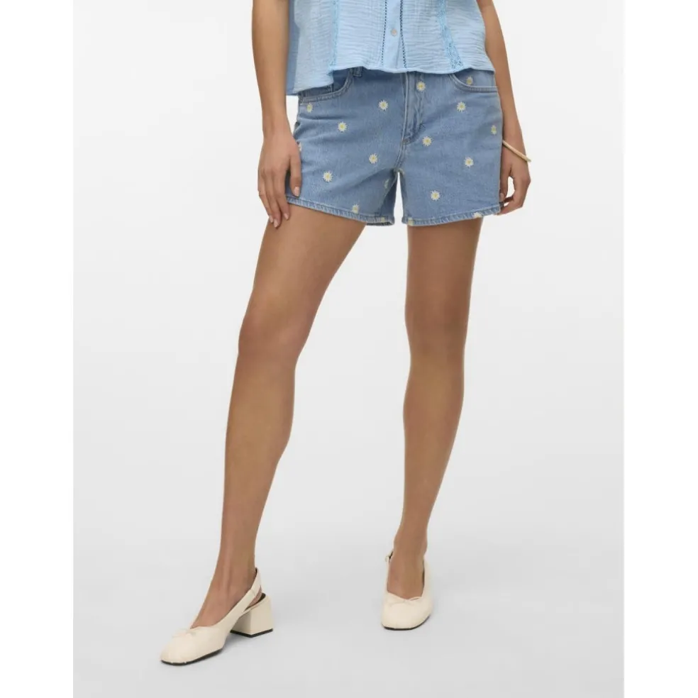 VERO MODA DAME SHORTS VMTESS - Light Blue Denim