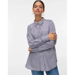 VERO MODA DAME SKJORTE AWPARINA - Allure ZINFANDEL/BIRCH