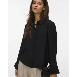 VERO MODA Dame Skjorte VMPlissi - Black