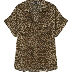 VERO MODA dame skjorte VMBUMPY - Silver Mink LEOPARD