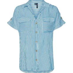 VERO MODA dame skjorte VMBUMPY - Azure Blue Snow White