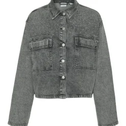 VERO MODA dame skjorte VMELLAS - Light Grey Denim STUDS