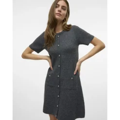 Vero Moda dame strik kjole VMJOHANNA - Medium grey melange