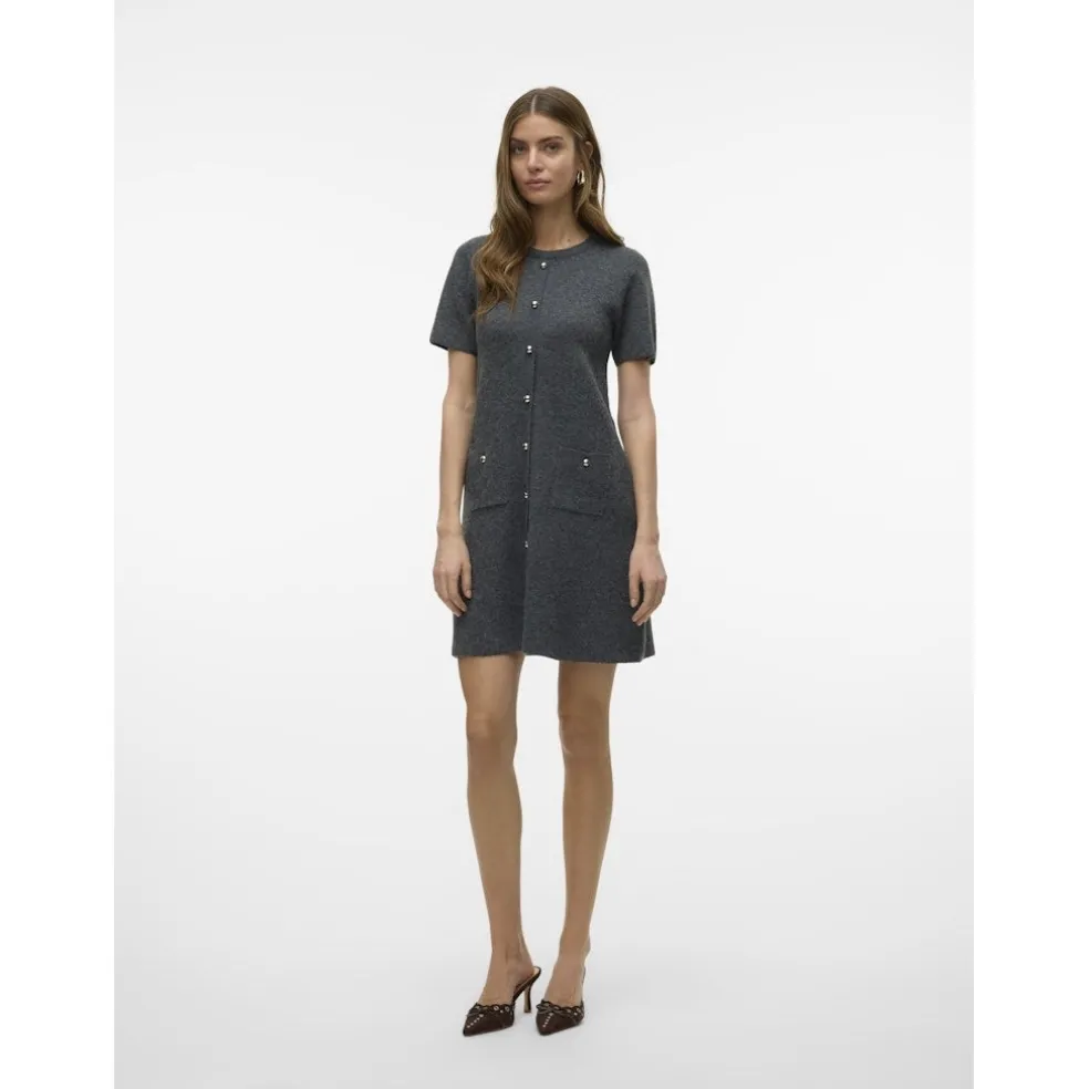 Vero Moda dame strik kjole VMJOHANNA - Medium grey melange