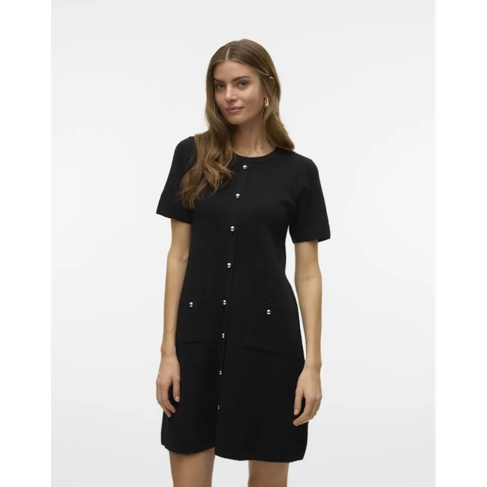 Vero Moda dame strik kjole VMJOHANNA - Black