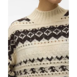 Vero moda dame strik trøje VMAMPLE - Birch chocolate torte