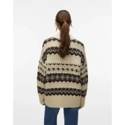 Vero moda dame strik trøje VMAMPLE - Birch chocolate torte