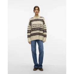 Vero moda dame strik trøje VMAMPLE - Birch chocolate torte