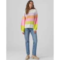 VERO MODA dame strik VMCRUZ - Birch W. SKYWAY/TANGERINE/SACHET/SULPHUR