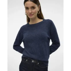 Vero Moda dame strik VMDOFFY - Navy blazer w. black melange