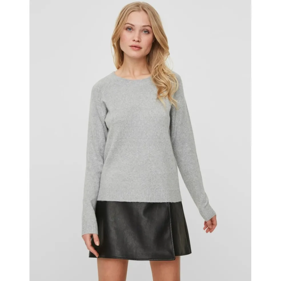 Vero Moda dame strik VMDOFFY - Light Grey Melange