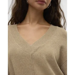 VERO MODA dame strik VMESTI - Silver Mink Melange