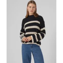 VERO MODA dame strik VMHILDA - Black BIRCH