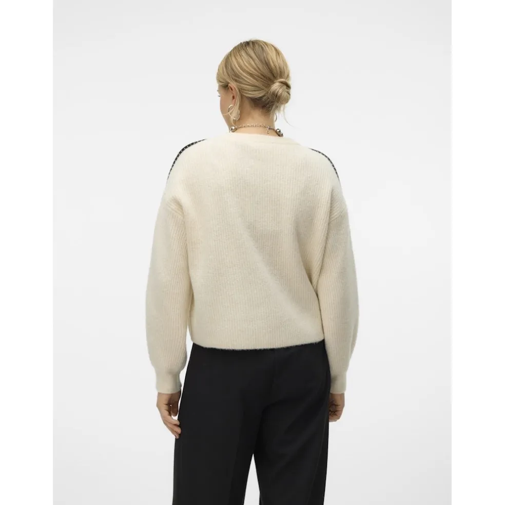 VERO MODA dame strik VMZORA - Birch W. CHOCOLATE TORTE STITCH