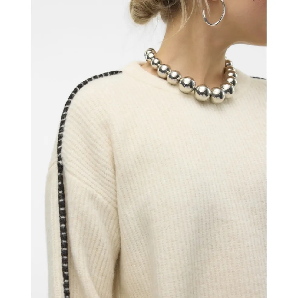 VERO MODA dame strik VMZORA - Birch W. CHOCOLATE TORTE STITCH