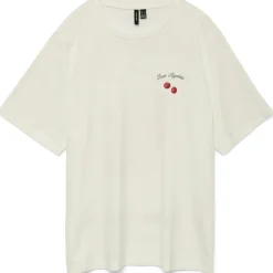 VERO MODA DAME TOP VMAYA CATY - Snow White Tomato