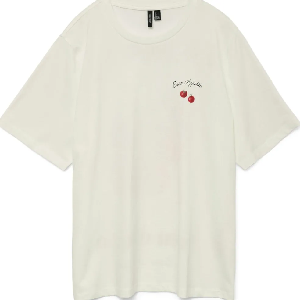 VERO MODA DAME TOP VMAYA CATY - Snow White Tomato