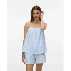VERO MODA dame top VMNANNA - Airy Blue Snow White
