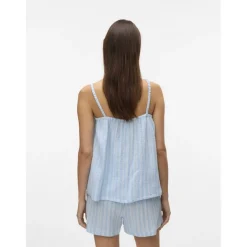 VERO MODA dame top VMNANNA - Airy Blue Snow White