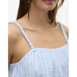 VERO MODA dame top VMNANNA - Airy Blue Snow White