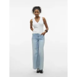 VERO MODA dame top VMWILLOW - Snow white
