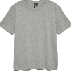 Vero moda dame t-shirt VMPAULINA - Light Grey Melange