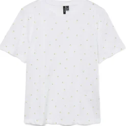 VERO MODA dame t-shirt VMPAULINA - Bright White Lemons