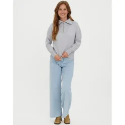 Vero Moda highneck VMSABA - Light Grey Melange